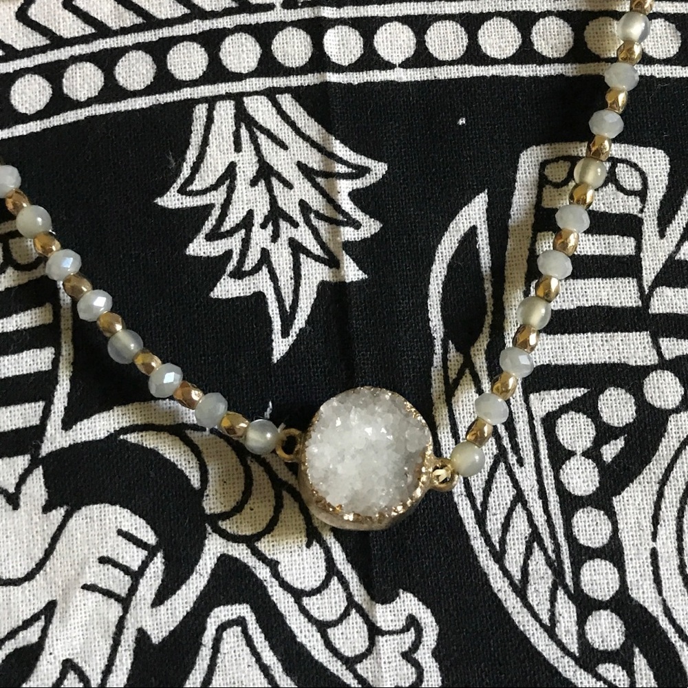light blue gemstone choker